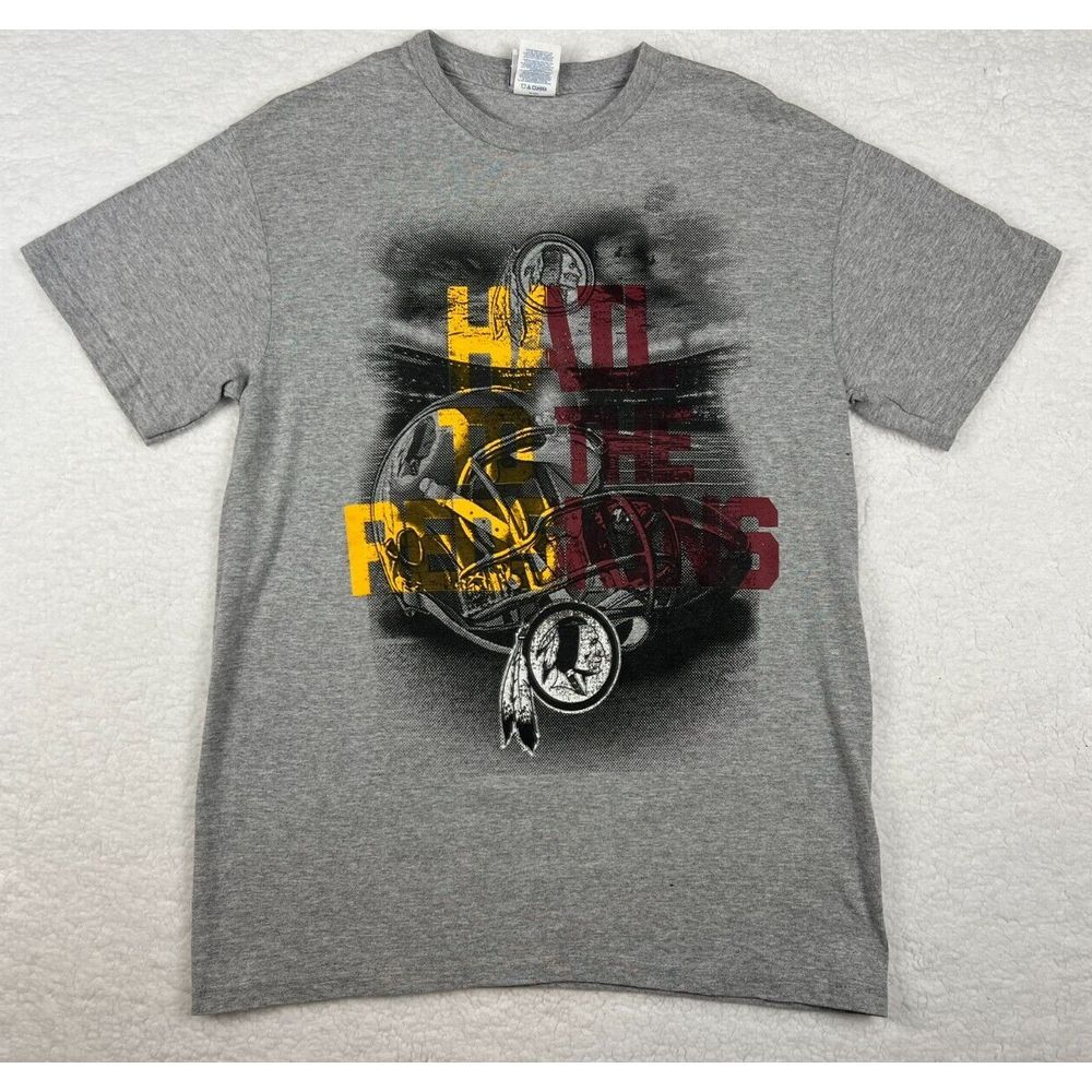 Washington Commanders Shirt Mens Medium Hail To‎ The Redskins Gray NFL Football